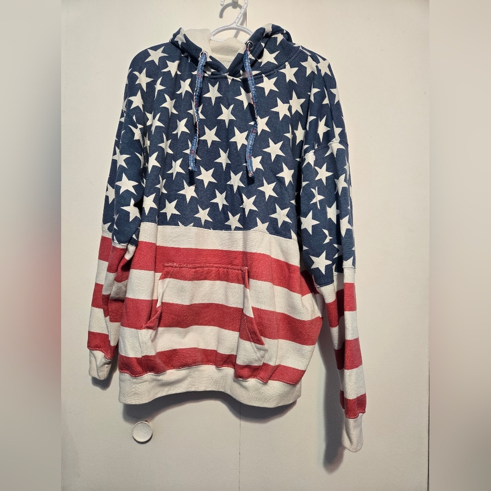 Patriotic Star-Patterned Men's‎ Hoodie